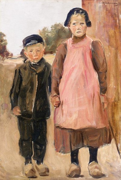 Boy and Girl on the Village Street by Max Liebermann
